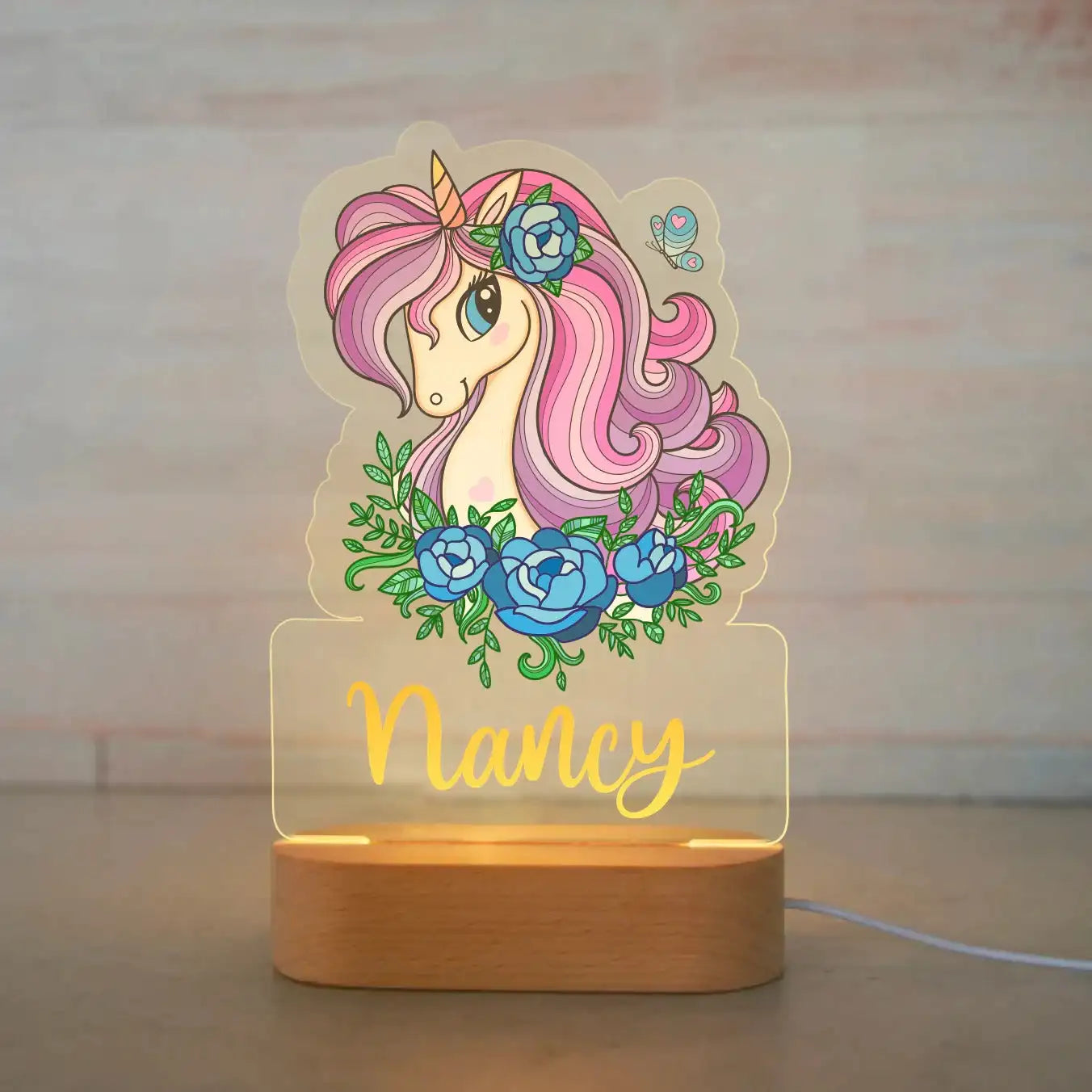 Personalized Children Animal Night Light Custom Name Acrylic Lamp Baby Kids Bedroom Decoration Neonate Birthday Christmas Gift