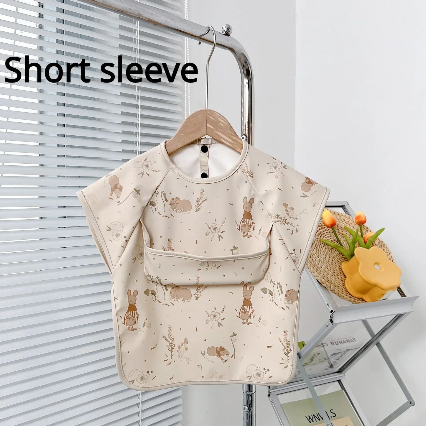 Baby's Soft Waterproof Bib Kid Long Sleeves Adjustable Feeding Cloth Little Boy Girl Painting Smock Child Meal Eating Apron