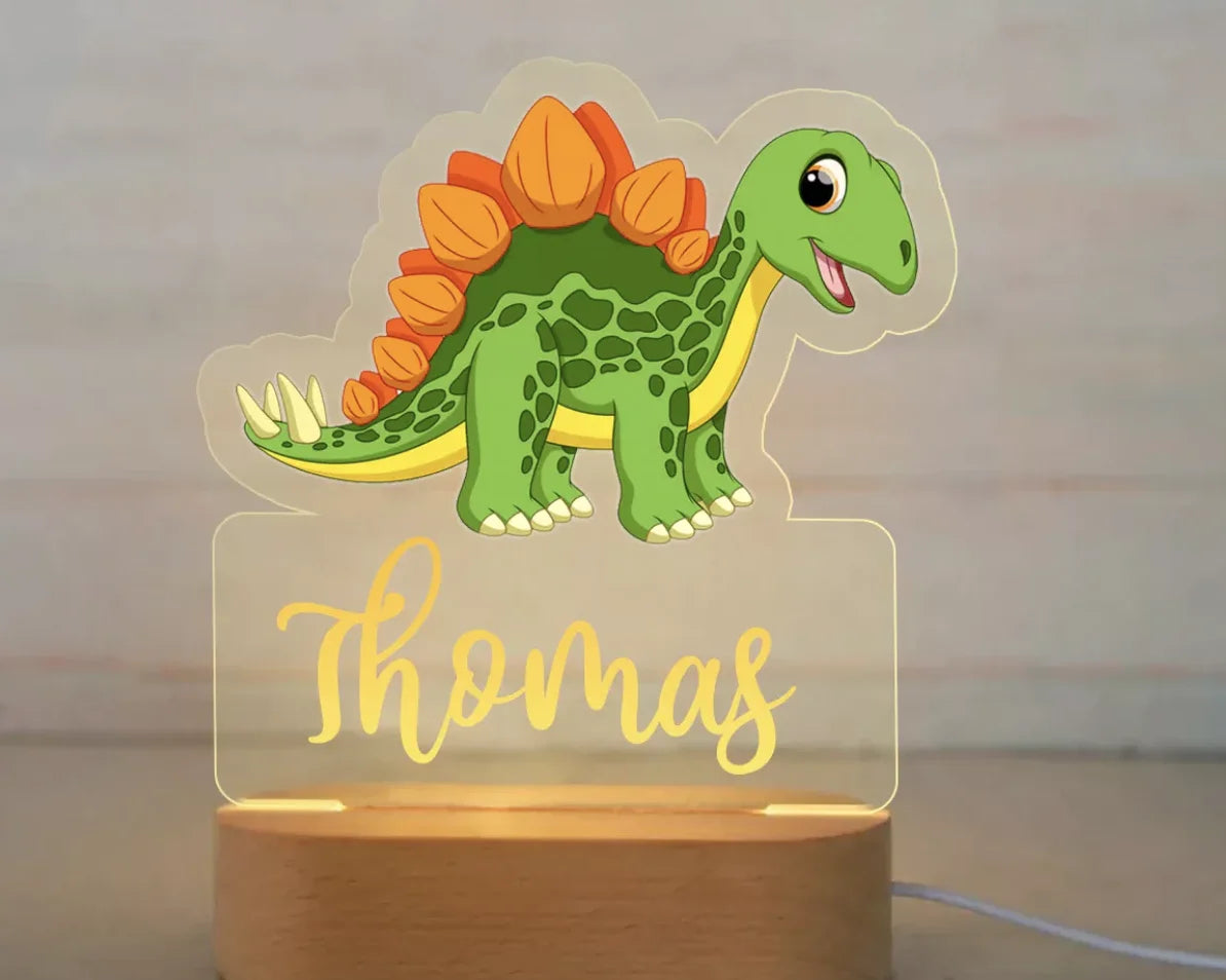 Personalized Children Animal Night Light Custom Name Acrylic Lamp Baby Kids Bedroom Decoration Neonate Birthday Christmas Gift