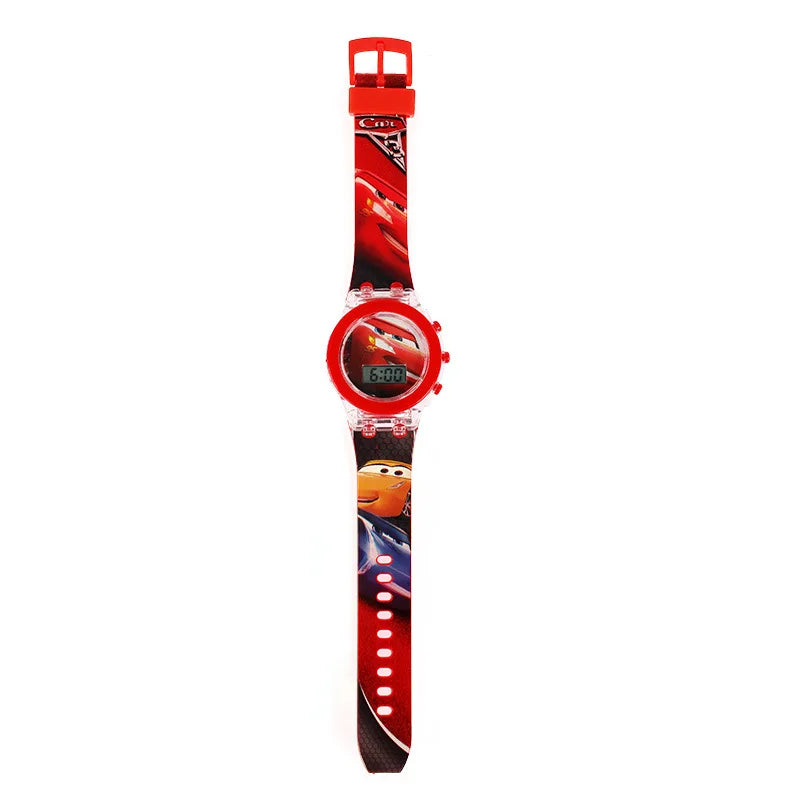 Flash Light Spiderman Kids Watches For Boys Cartoon shark Mickey Children Watch Girls Student Clock Gifts free shipping