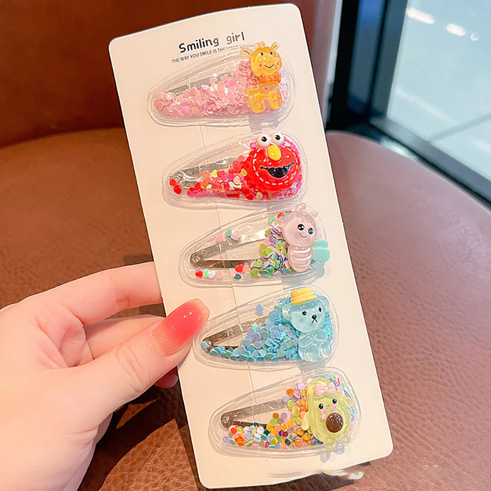 Trend Fashion Girl's Hair Clips Korean Style Glitter Sweet Hairpins For Girls Rabbit Bow Children's Hair Accessories Headwear