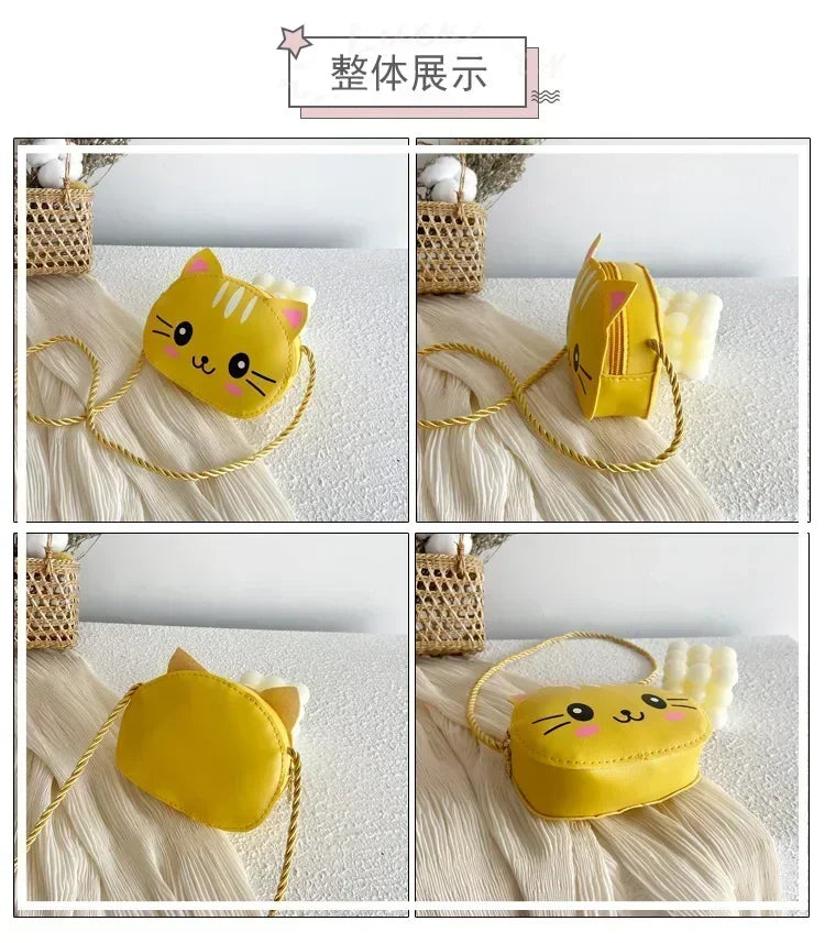 Cute Design Children's Small Cat Shoulder Bags Lovely Baby Girls Coin Purse Boys Kids Crossbody Bag Handbag Princess Accessories