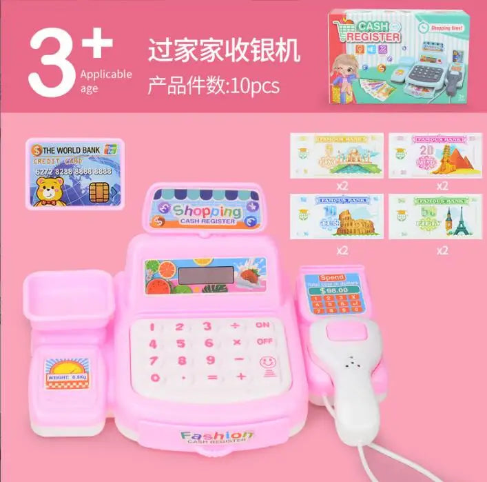 Simulation Shopping Cash House Toys Electronic Game For Kids Lighting And Sound Effects Supermarket Cashier Toys Boy Girl Gifts