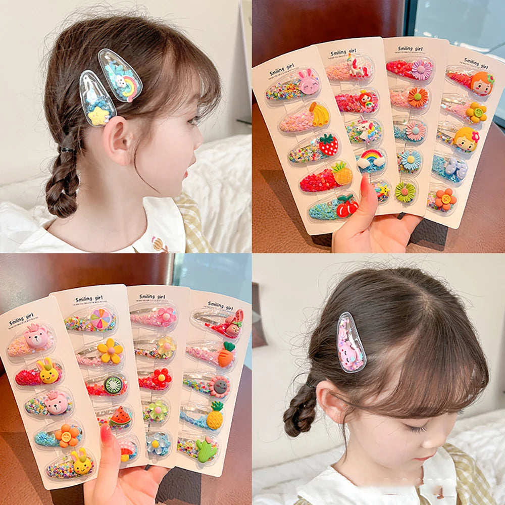 Trend Fashion Girl's Hair Clips Korean Style Glitter Sweet Hairpins For Girls Rabbit Bow Children's Hair Accessories Headwear