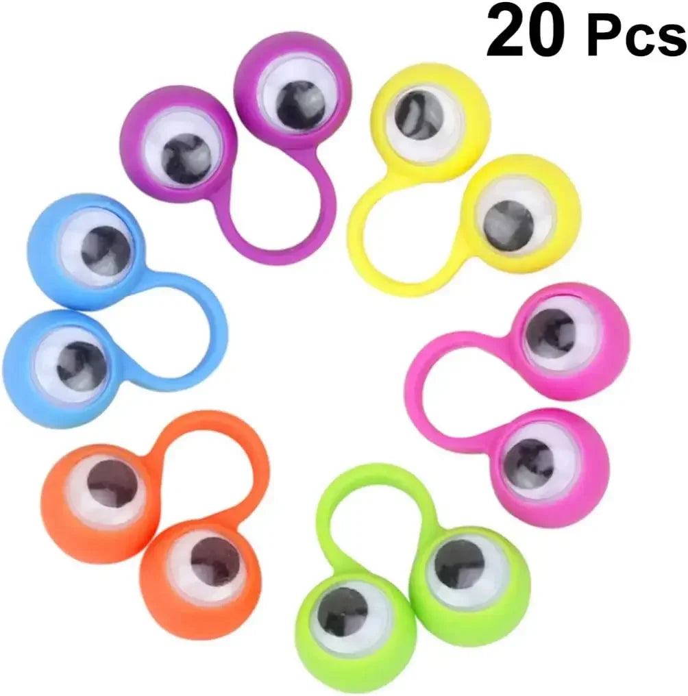 Eye Finger Puppet 20pcs Kids Googly Wiggly Eyeball Finger for Horror Themed Halloween Party Favor Children Goodie Bag Stuffer