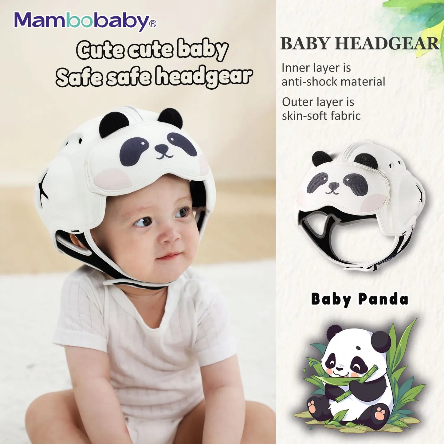 Mambobaby Safe Anti-Shock Baby Helmet Toddler Head Protector Headgear for Infant Learn Crawl, Walk Prevent Injury from Bump Fall