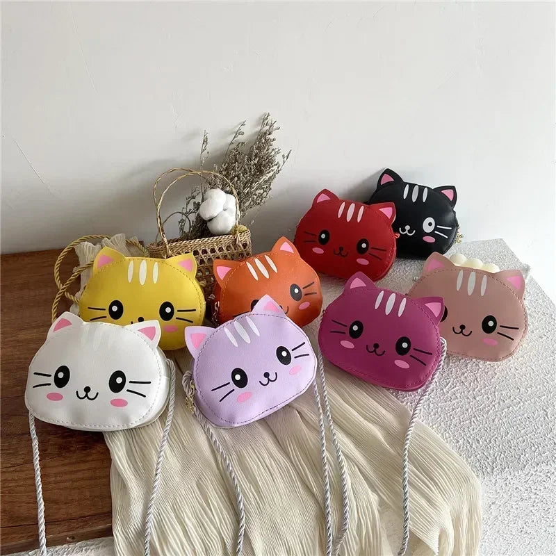 Cute Design Children's Small Cat Shoulder Bags Lovely Baby Girls Coin Purse Boys Kids Crossbody Bag Handbag Princess Accessories