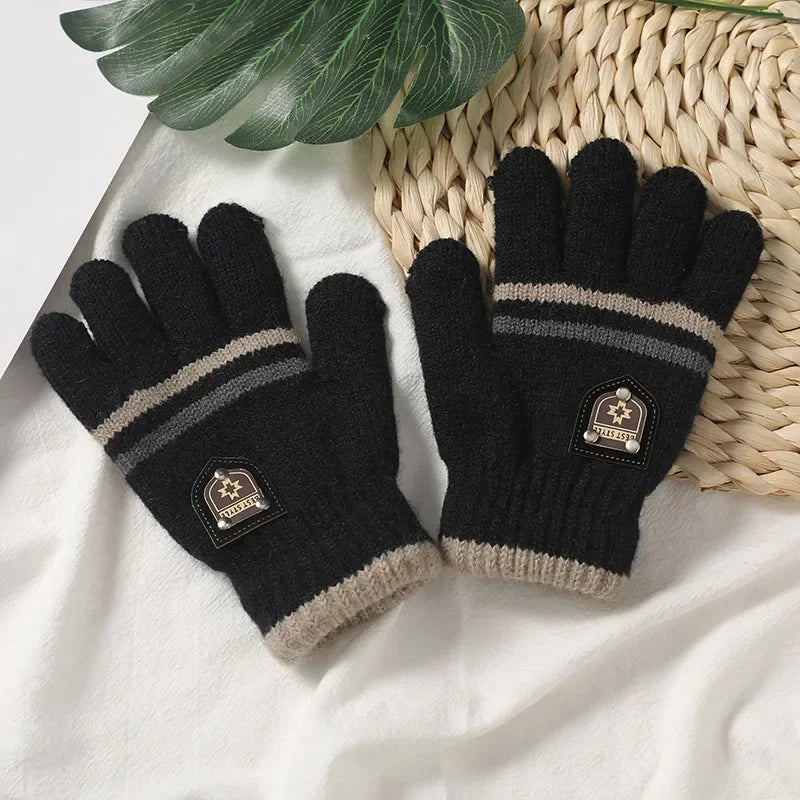 Kids Gloves Winter Full Finger Gloves Knitted Soft Children Mittens 6-12Y Boys Girls Gloves Thick Keep Warm Autumn Glove