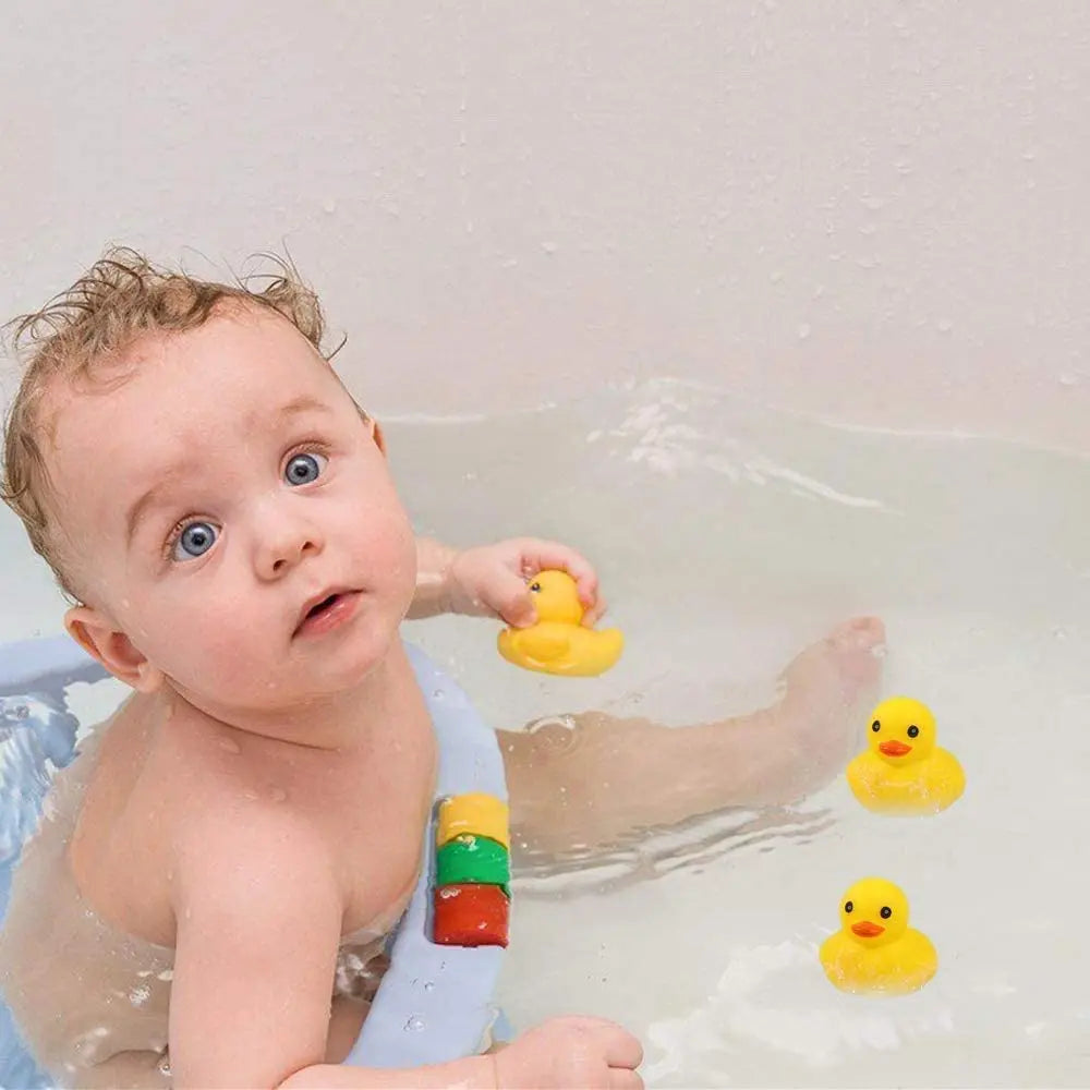 5pcs Rubber Duck Bath Toys Yellow Mini Ducks Float Duck Baby Bath Toy Shower Party Favors Gift for Toddlers Kids Boys Girl