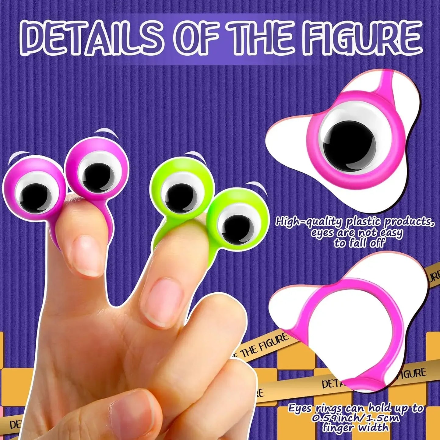 Eye Finger Puppet 20pcs Kids Googly Wiggly Eyeball Finger for Horror Themed Halloween Party Favor Children Goodie Bag Stuffer