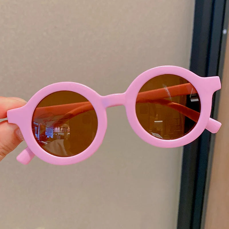 2021 New Children's Sunglasses Infant's Retro Solid Color Ultraviolet-proof Round Convenience Glasses Eyeglass For Kids