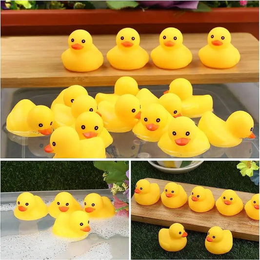 5pcs Rubber Duck Bath Toys Yellow Mini Ducks Float Duck Baby Bath Toy Shower Party Favors Gift for Toddlers Kids Boys Girl