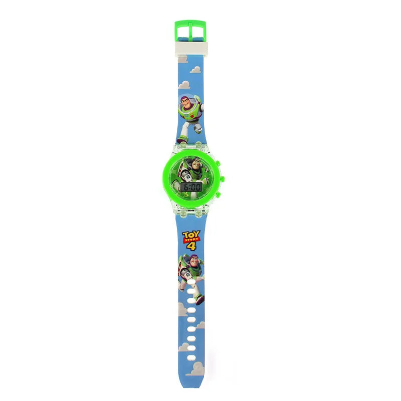 Flash Light Spiderman Kids Watches For Boys Cartoon shark Mickey Children Watch Girls Student Clock Gifts free shipping