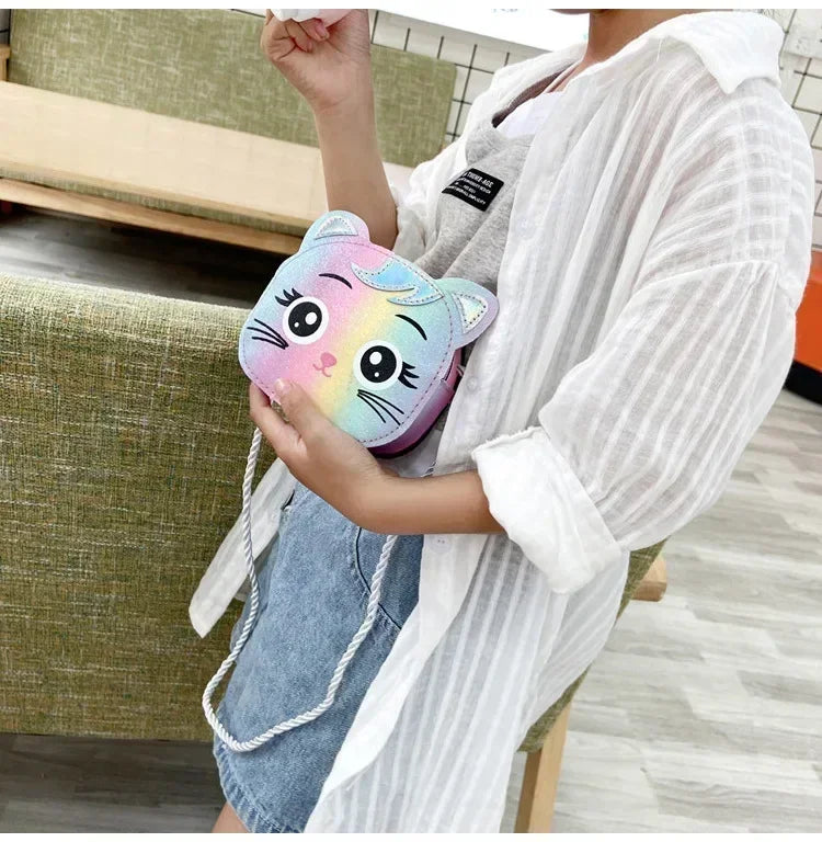 Cute Design Children's Small Cat Shoulder Bags Lovely Baby Girls Coin Purse Boys Kids Crossbody Bag Handbag Princess Accessories