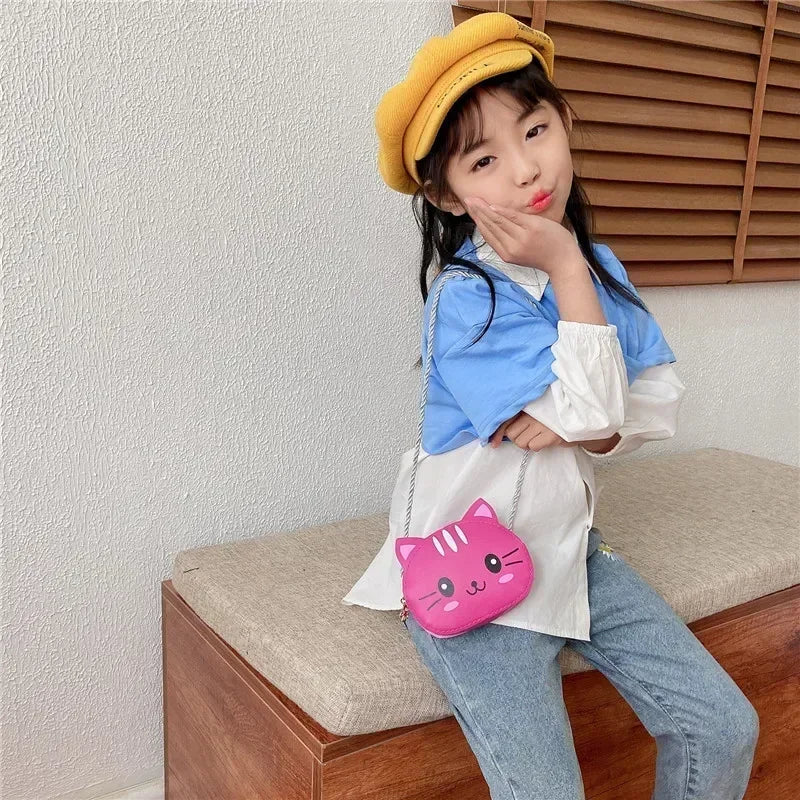 Cute Design Children's Small Cat Shoulder Bags Lovely Baby Girls Coin Purse Boys Kids Crossbody Bag Handbag Princess Accessories